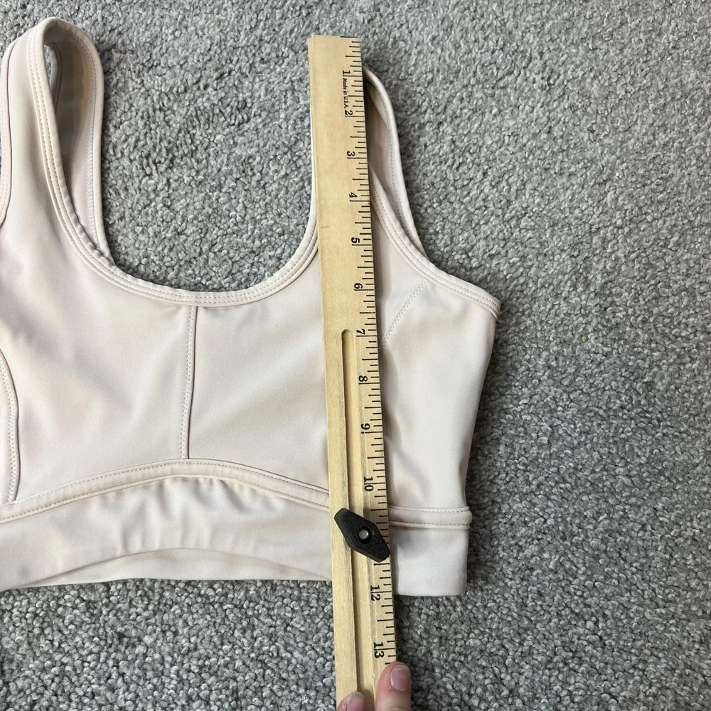 ALLFENIX Sports Bra Womens XS White Scoop Neck Longline‎ Athletic Yoga Gym